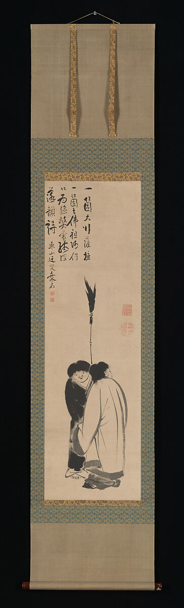 Hanshan and Shide (Japanese: Kanzan and Jittoku), Itō Jakuchū (Japanese, 1716–1800), Hanging scroll; ink on paper, Japan