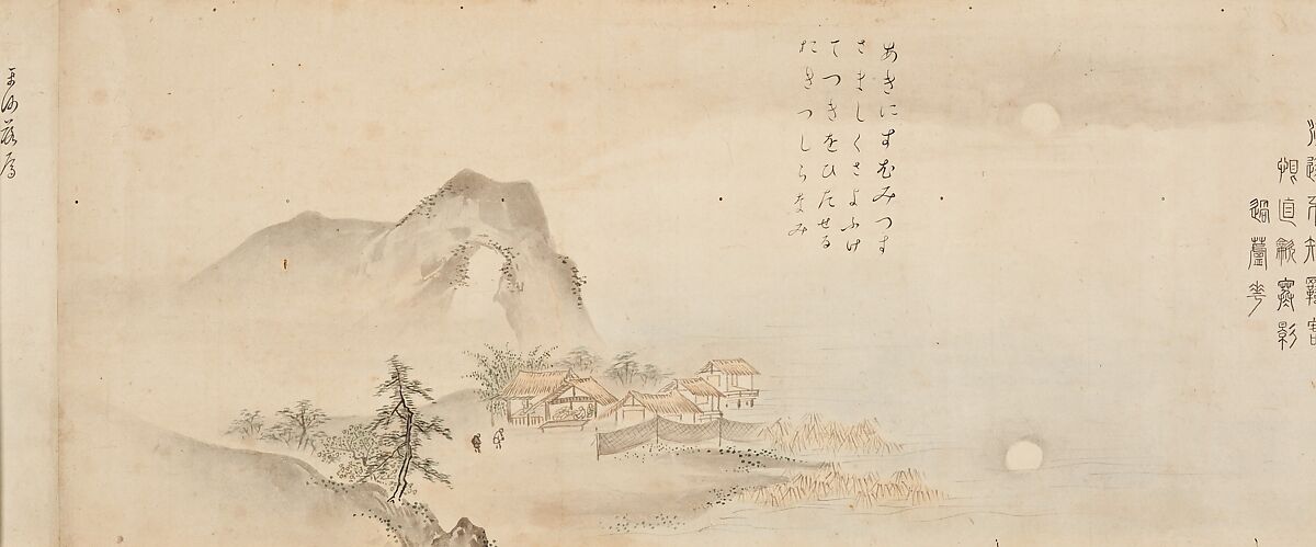 Eight Views of the Xiao and Xiang Rivers, Kano Tōun (Japanese, 1625–1694), Handscroll; ink and color on paper, Japan 