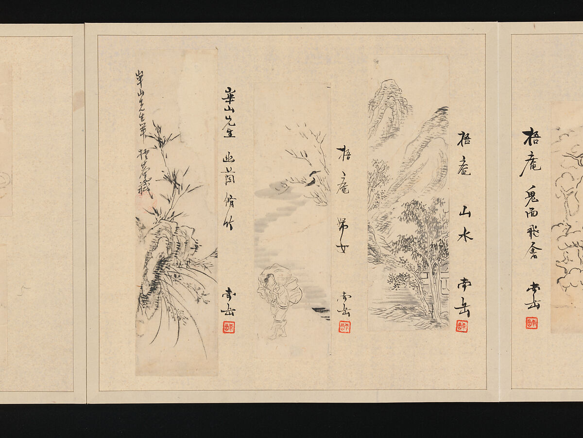 Album of Fifty-four Sketches, Watanabe Kazan (Japanese, died 1841), Album of fifty-four sketches; ink and color on paper, Japan