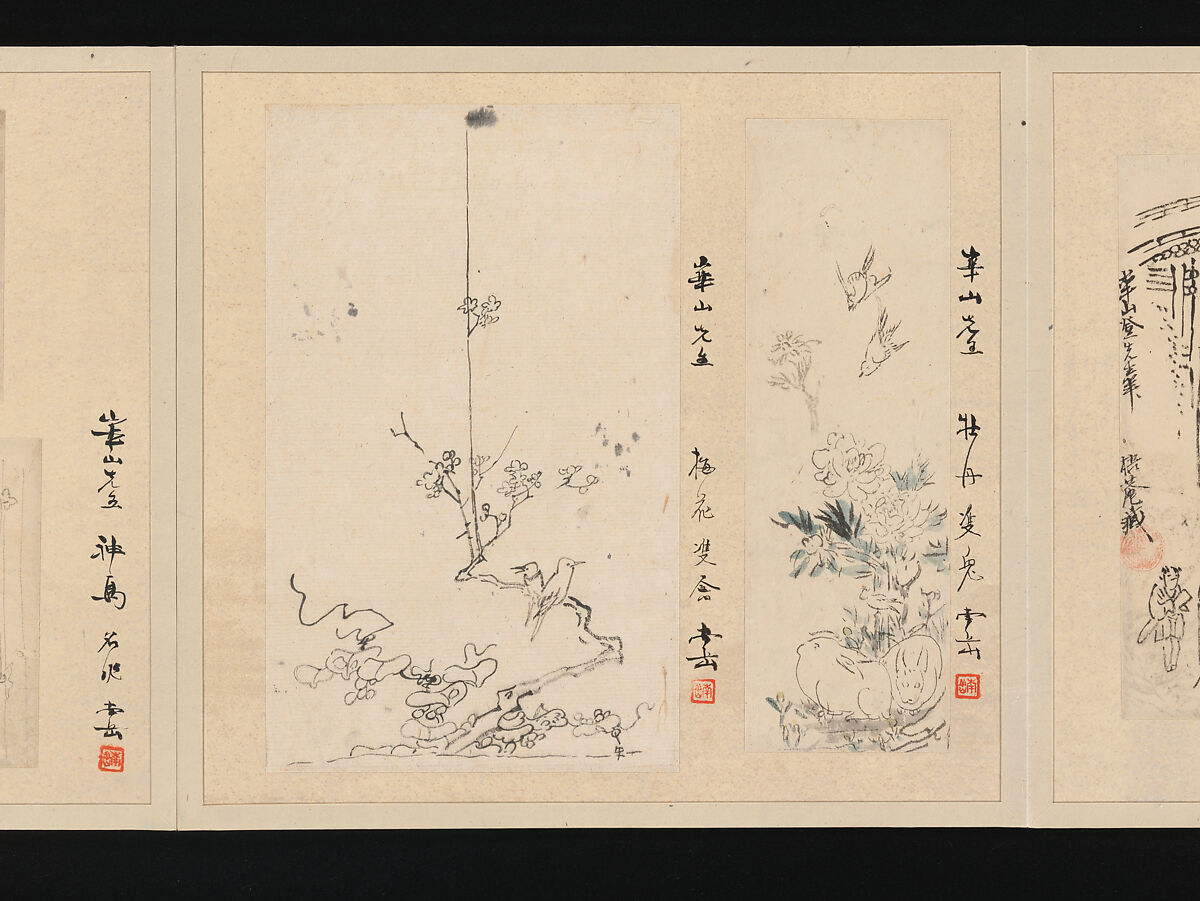 Album of Fifty-four Sketches, Watanabe Kazan (Japanese, died 1841), Album of fifty-four sketches; ink and color on paper, Japan