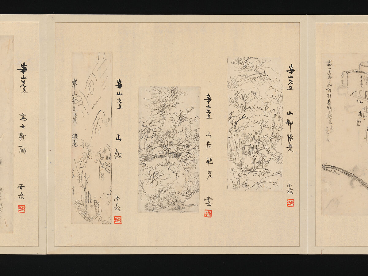 Album of Fifty-four Sketches, Watanabe Kazan (Japanese, died 1841), Album of fifty-four sketches; ink and color on paper, Japan