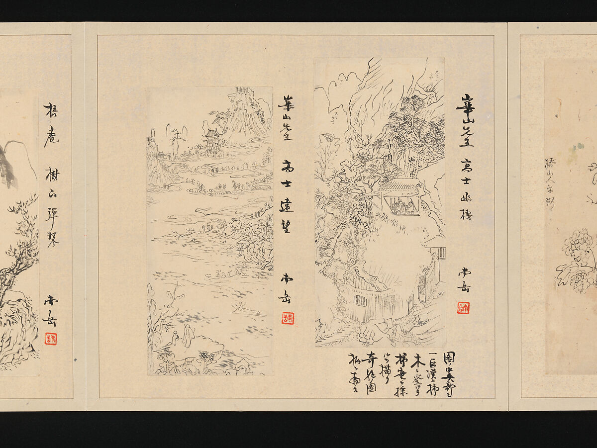 Album of Fifty-four Sketches, Watanabe Kazan (Japanese, died 1841), Album of fifty-four sketches; ink and color on paper, Japan