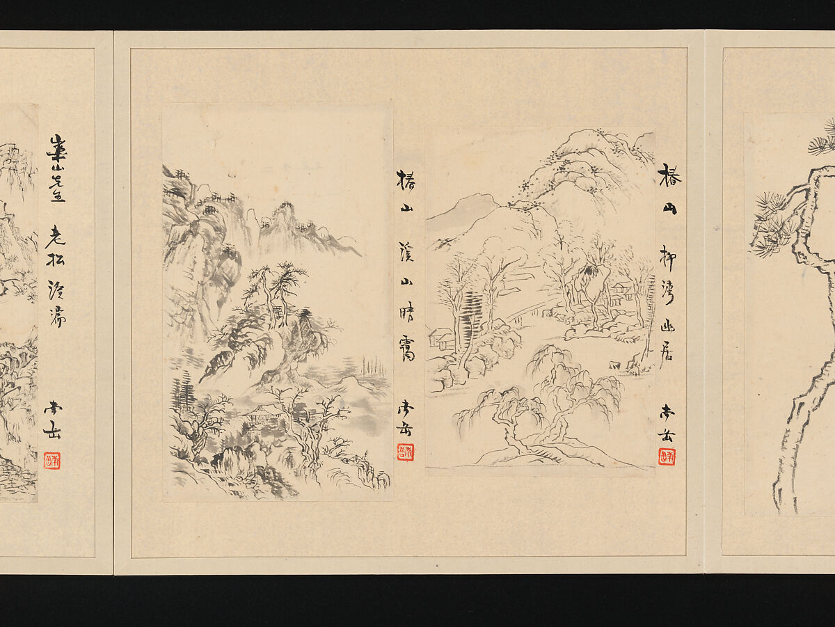 Album of Fifty-four Sketches, Watanabe Kazan (Japanese, died 1841), Album of fifty-four sketches; ink and color on paper, Japan