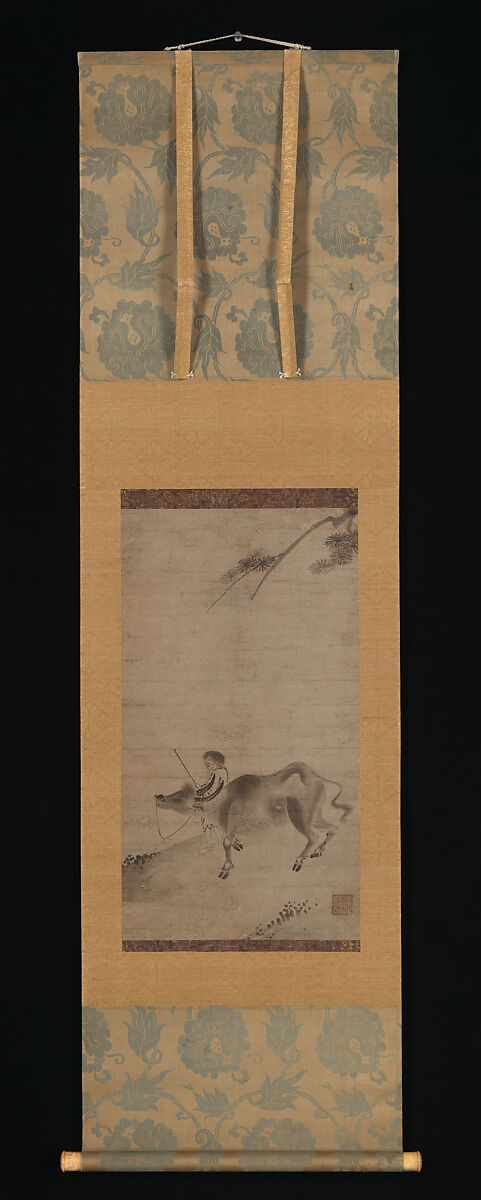 Oxherding, Sekkyakushi (Japanese, active first half of the 15th century), Hanging scroll; ink on paper, Japan