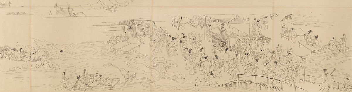 Amusements in Kyoto in the Four Seasons, Maruyama Ōkyo 円山応挙 (Japanese, 1733–1795), Handscroll; ink on paper, Japan 