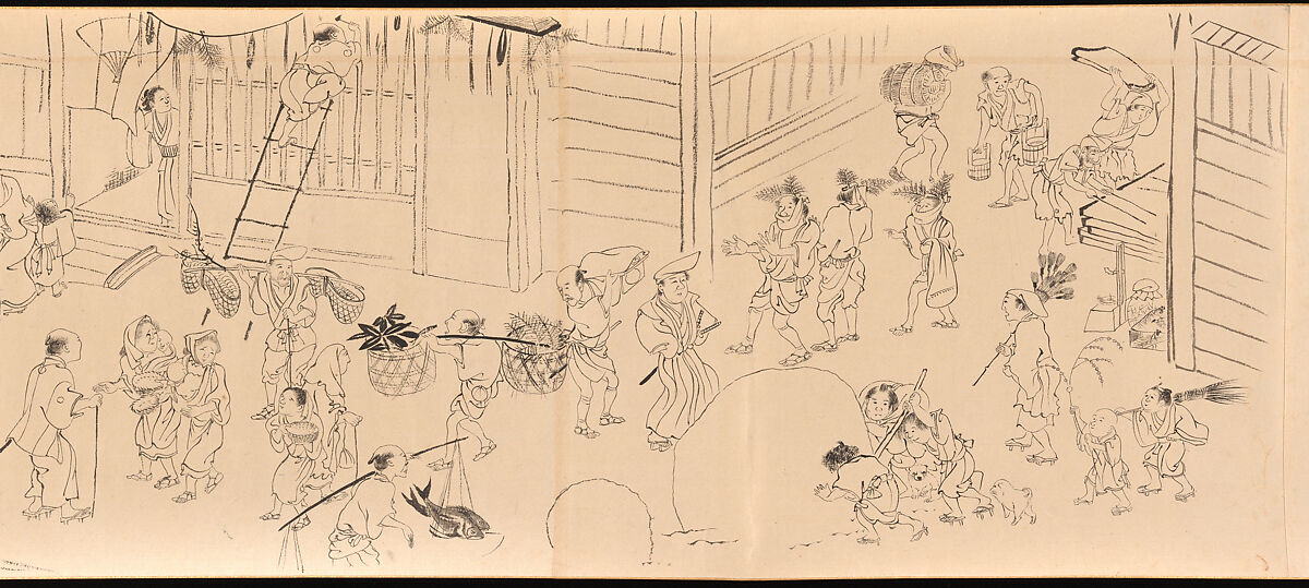 Amusements in Kyoto in the Four Seasons, Maruyama Ōkyo 円山応挙 (Japanese, 1733–1795), Handscroll; ink on paper, Japan