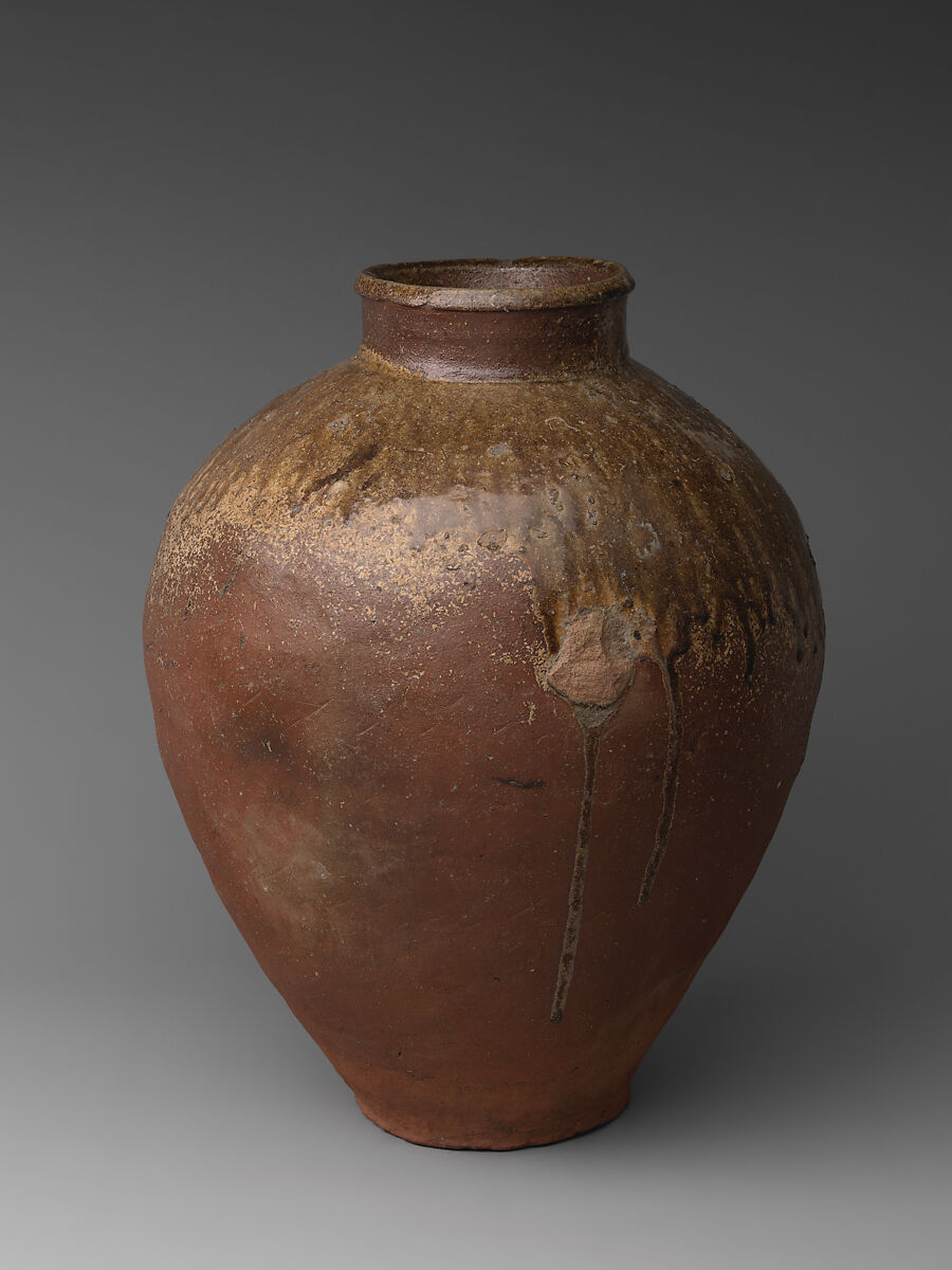 Large Storage Jar (Ōtsubo), Stoneware with natural ash glaze (Tokoname ware), Japan 