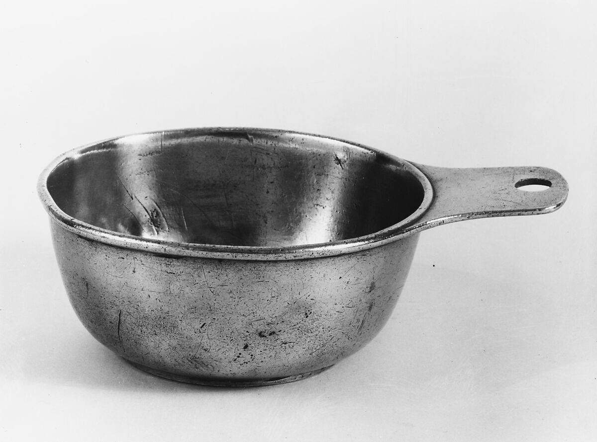 Porringer, Possibly Samuel Pennock (1754–ca.1843), Pewter, American 