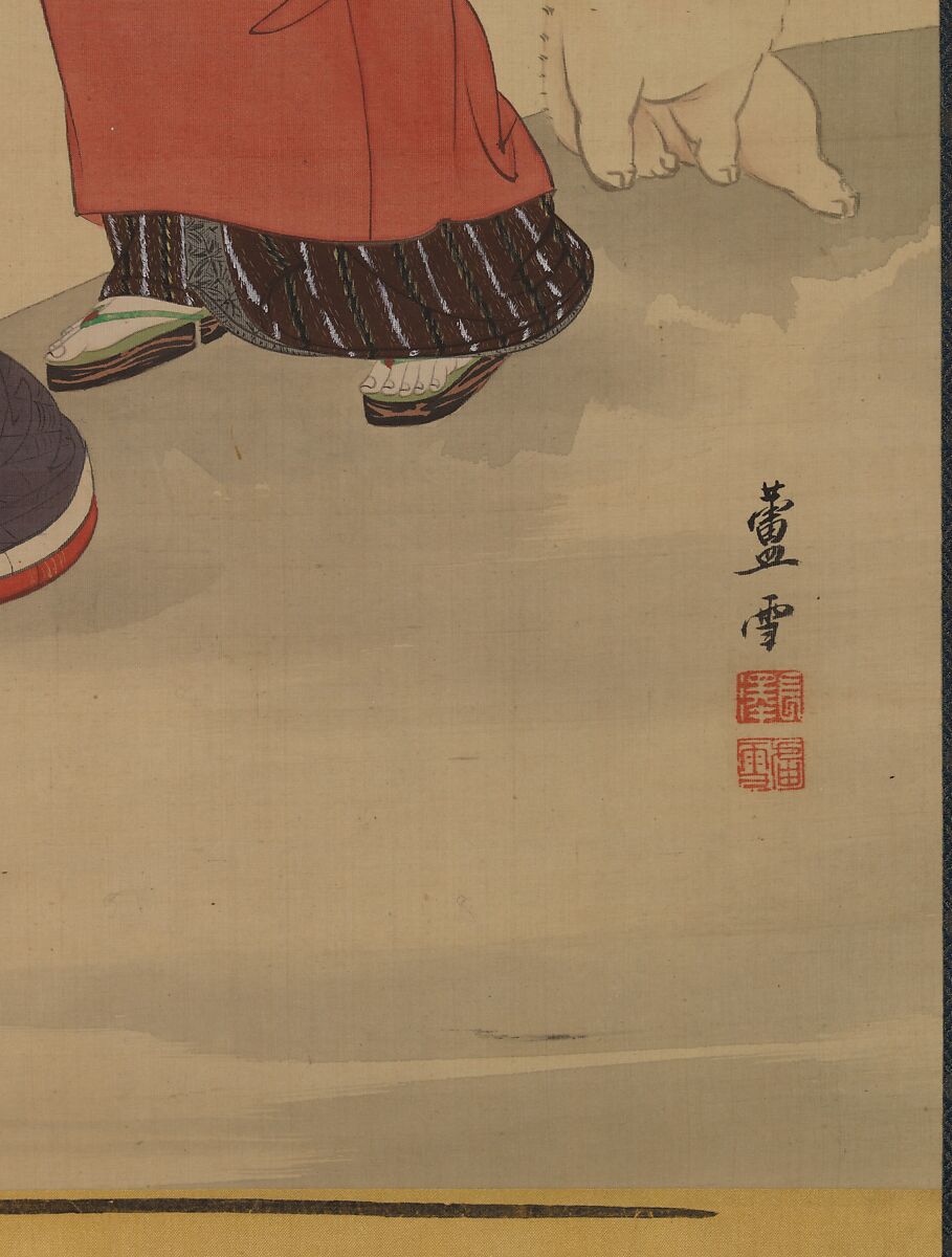 Nagasawa Rosetsu 長澤蘆雪 - Two Women and a Puppy - Japan - Edo