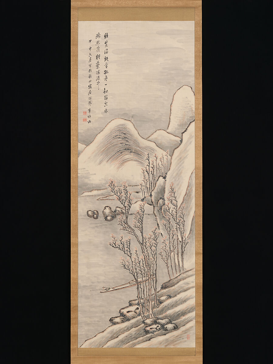 Snowy Landscape, Takahashi Sōhei (Japanese, ca 1804.– ca. 1835), Hanging scroll; ink and color on paper, Japan 