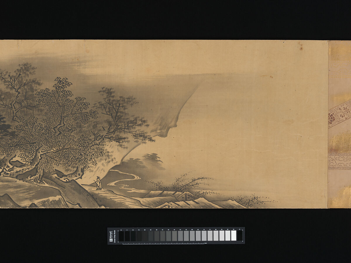 Landscape, Unkoku Tōban (Japanese, 1633–1724), Handscroll; ink on silk, Japan
