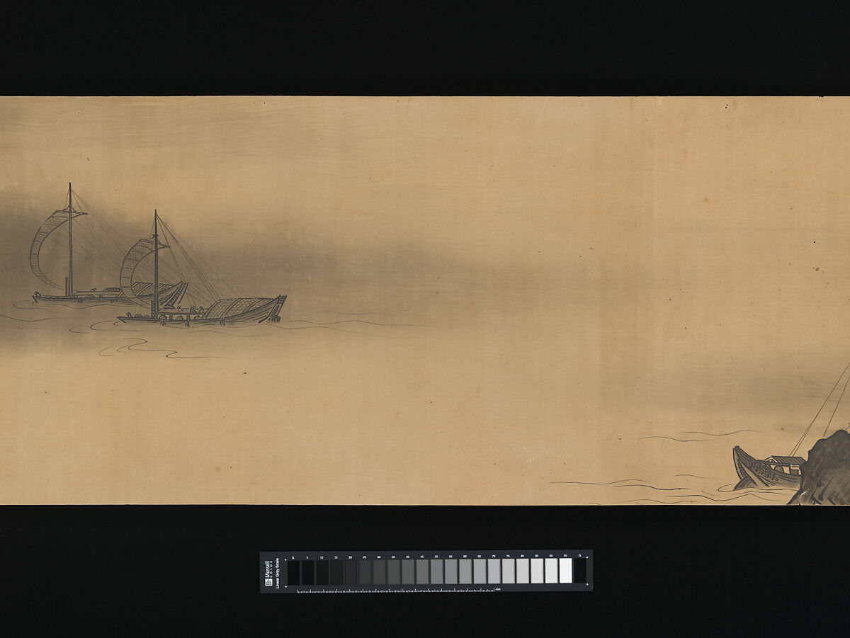 Landscape, Unkoku Tōban (Japanese, 1633–1724), Handscroll; ink on silk, Japan