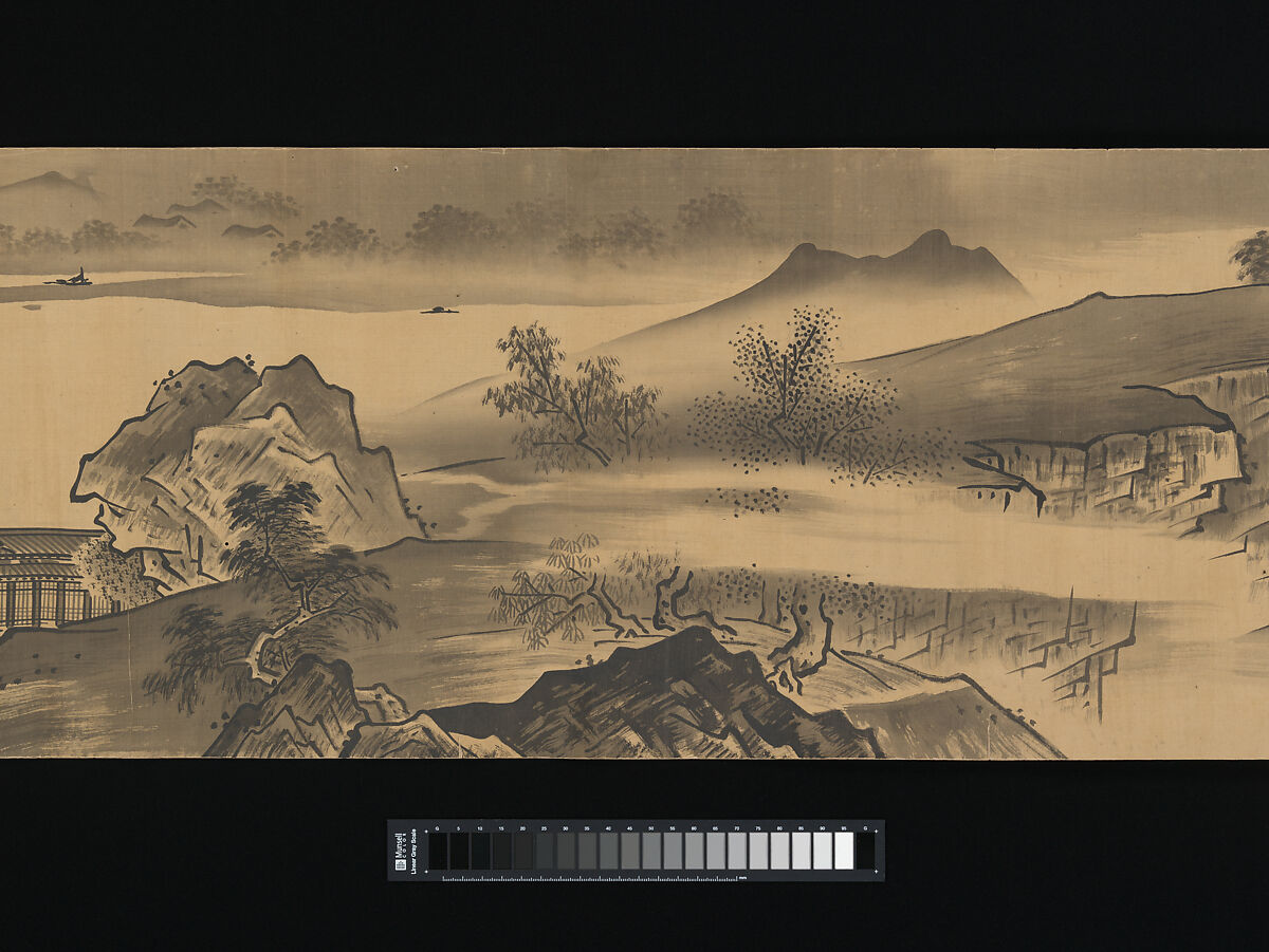 Landscape, Unkoku Tōban (Japanese, 1633–1724), Handscroll; ink on silk, Japan