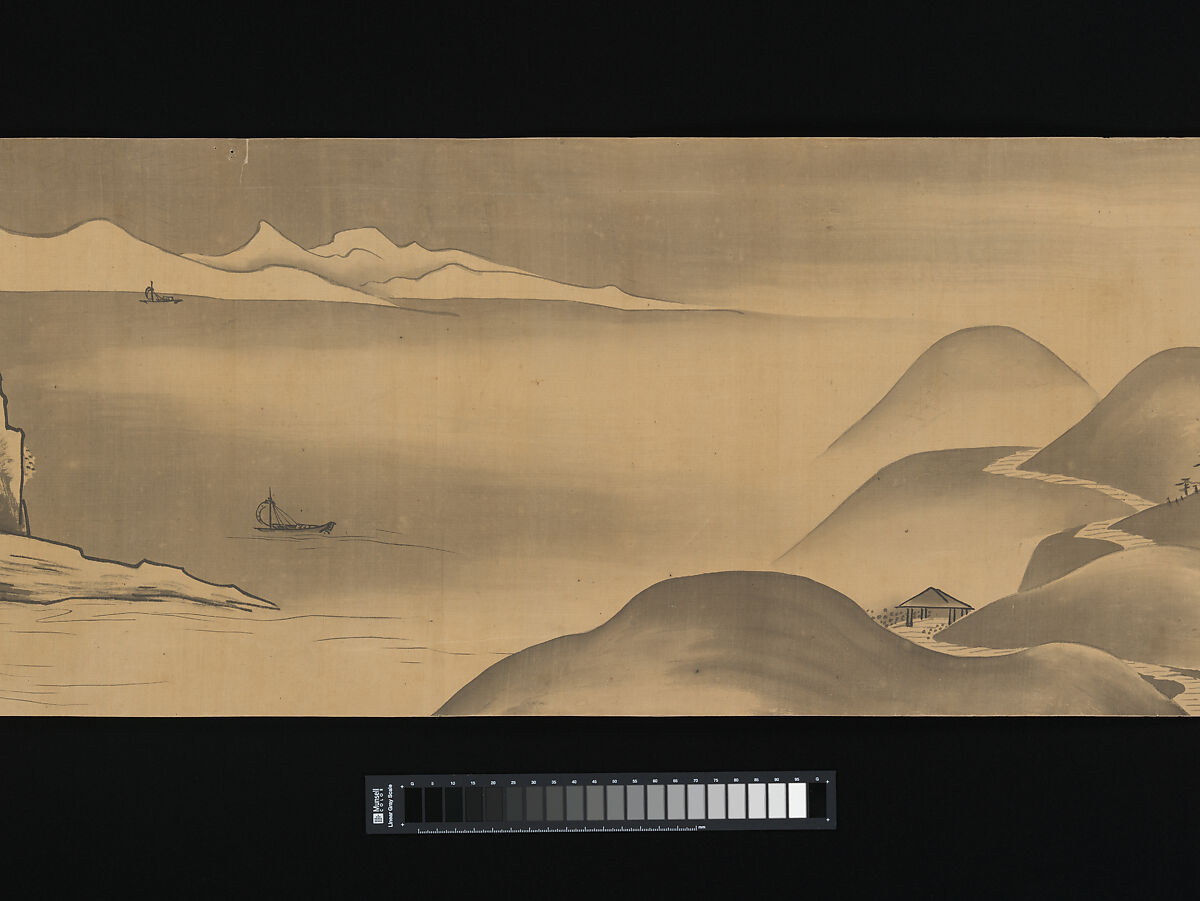 Landscape, Unkoku Tōban (Japanese, 1633–1724), Handscroll; ink on silk, Japan