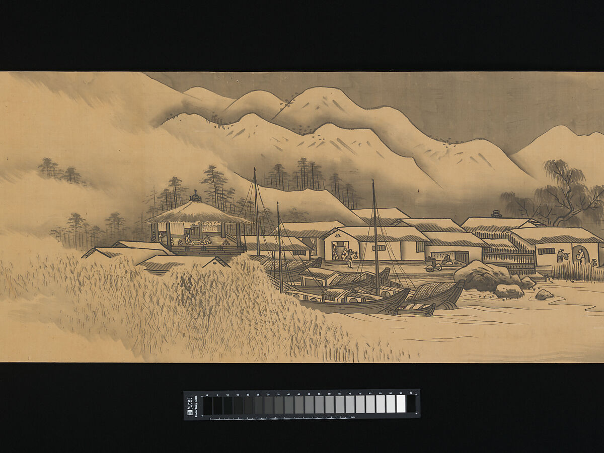 Landscape, Unkoku Tōban (Japanese, 1633–1724), Handscroll; ink on silk, Japan