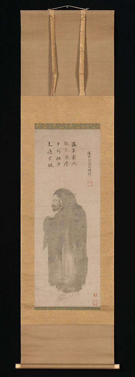 Bodhidharma, Unkoku Tōgan (Japanese, 1547–1618), Hanging scroll; ink on paper, Japan