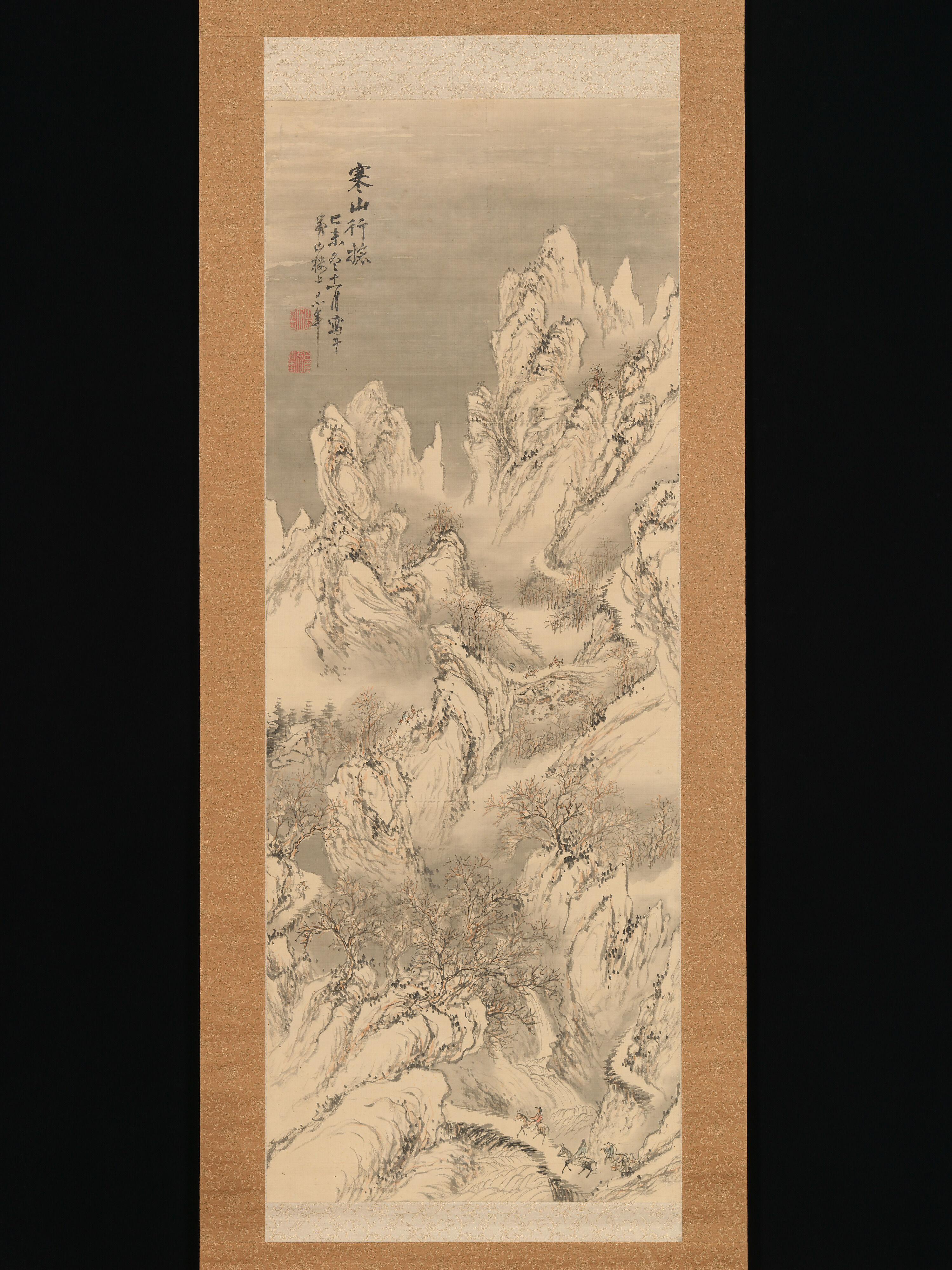 Hine Taizan - Travellers in Cold Mountains - Japan - Edo period