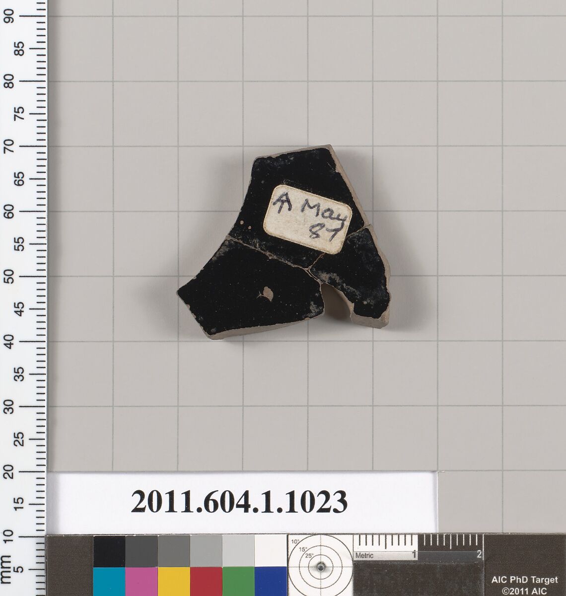 Terracotta fragment of a kylix (drinking cup), Terracotta, Greek, Attic