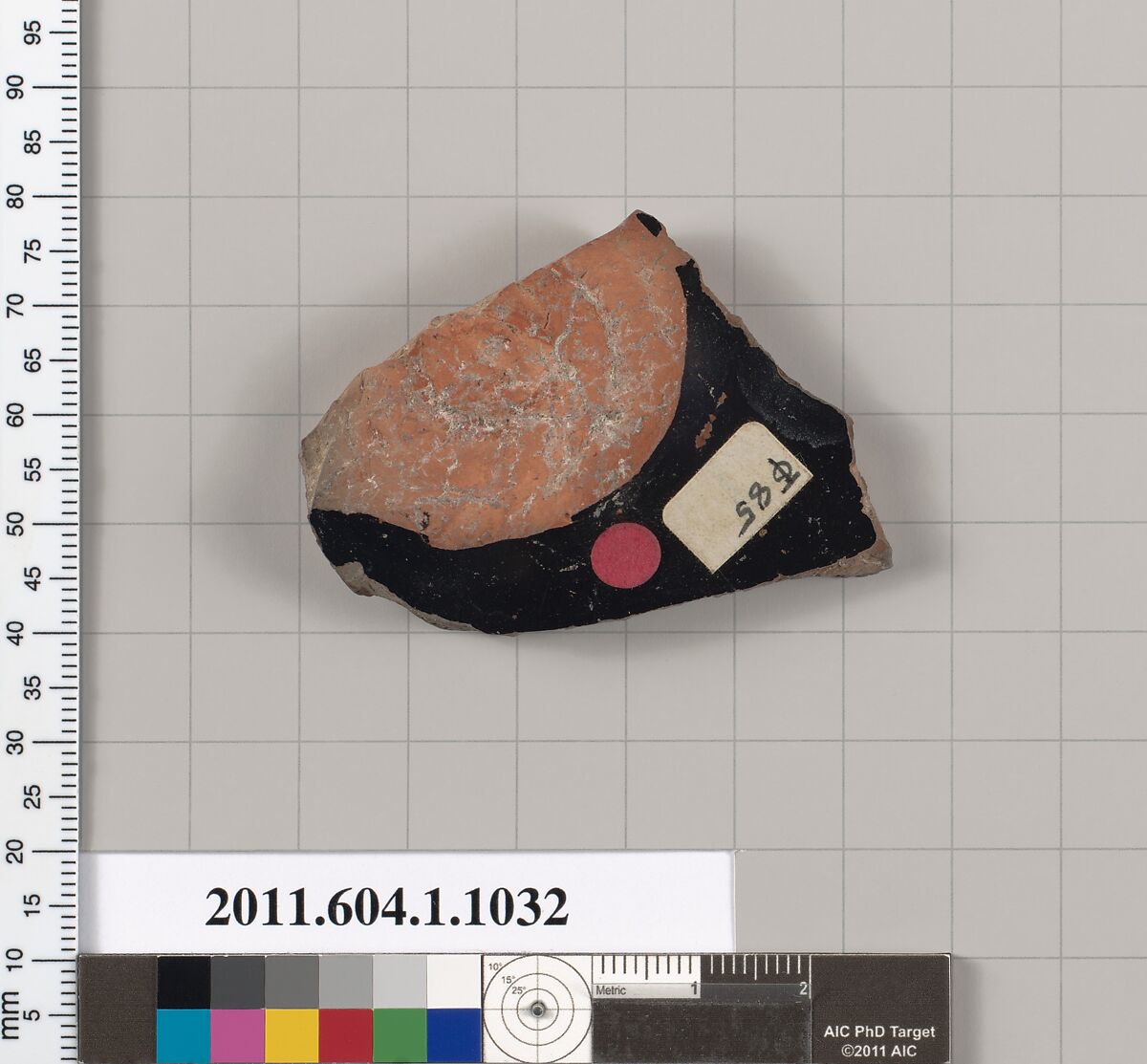Terracotta fragment of a kylix (drinking cup), Terracotta, Greek, Attic