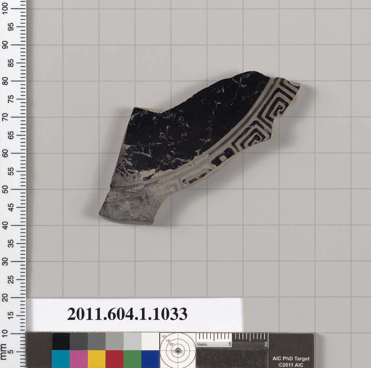 Terracotta fragment of a kylix (drinking cup), Terracotta, Greek, Attic