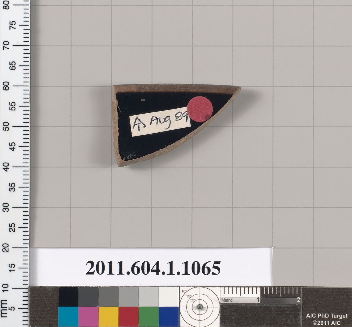 Terracotta rim fragment of a kylix (drinking cup), Terracotta, Greek, Attic