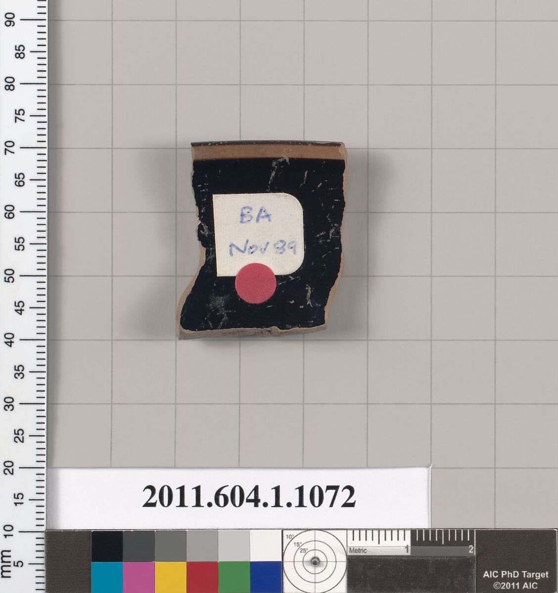 Terracotta rim fragment of a kylix (drinking cup), Terracotta, Greek, Attic