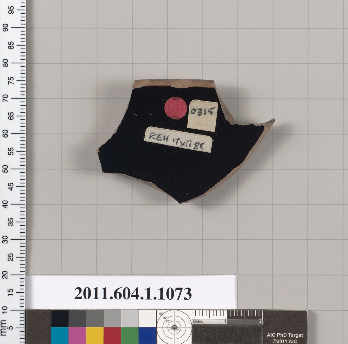 Terracotta rim fragment of a kylix (drinking cup), Terracotta, Greek, Attic