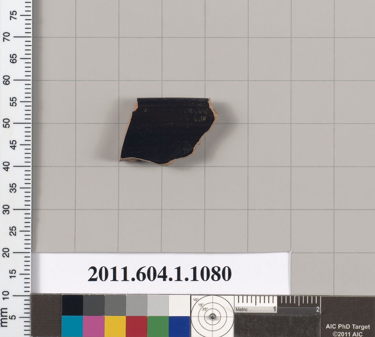 Terracotta rim fragment of a kylix (drinking cup), Terracotta, Greek, Attic