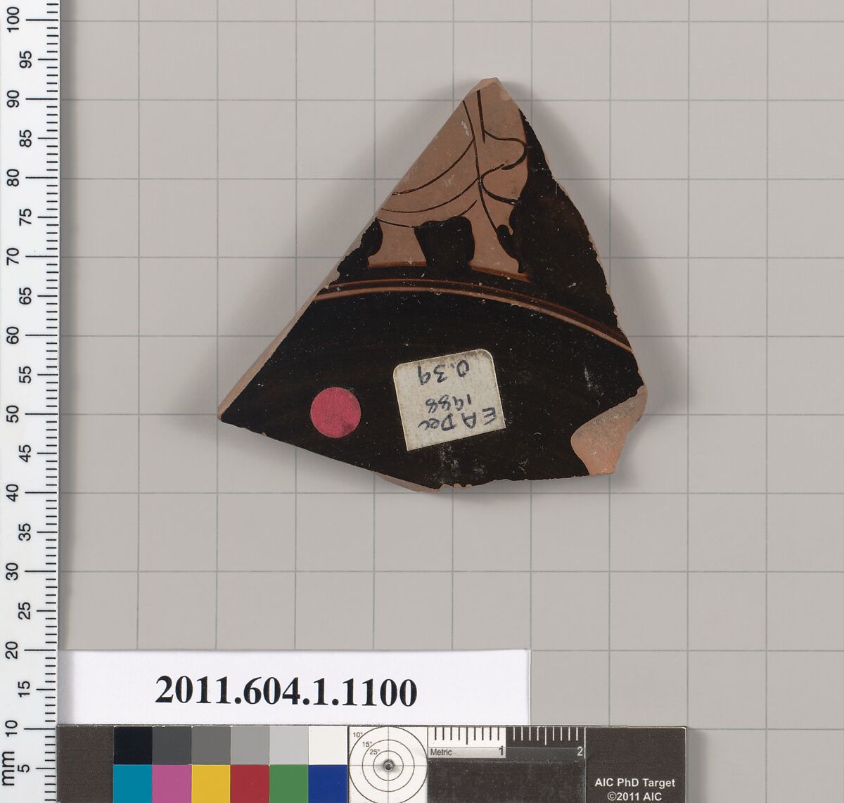 Terracotta fragment of a kylix (drinking cup), Terracotta, Greek, Attic