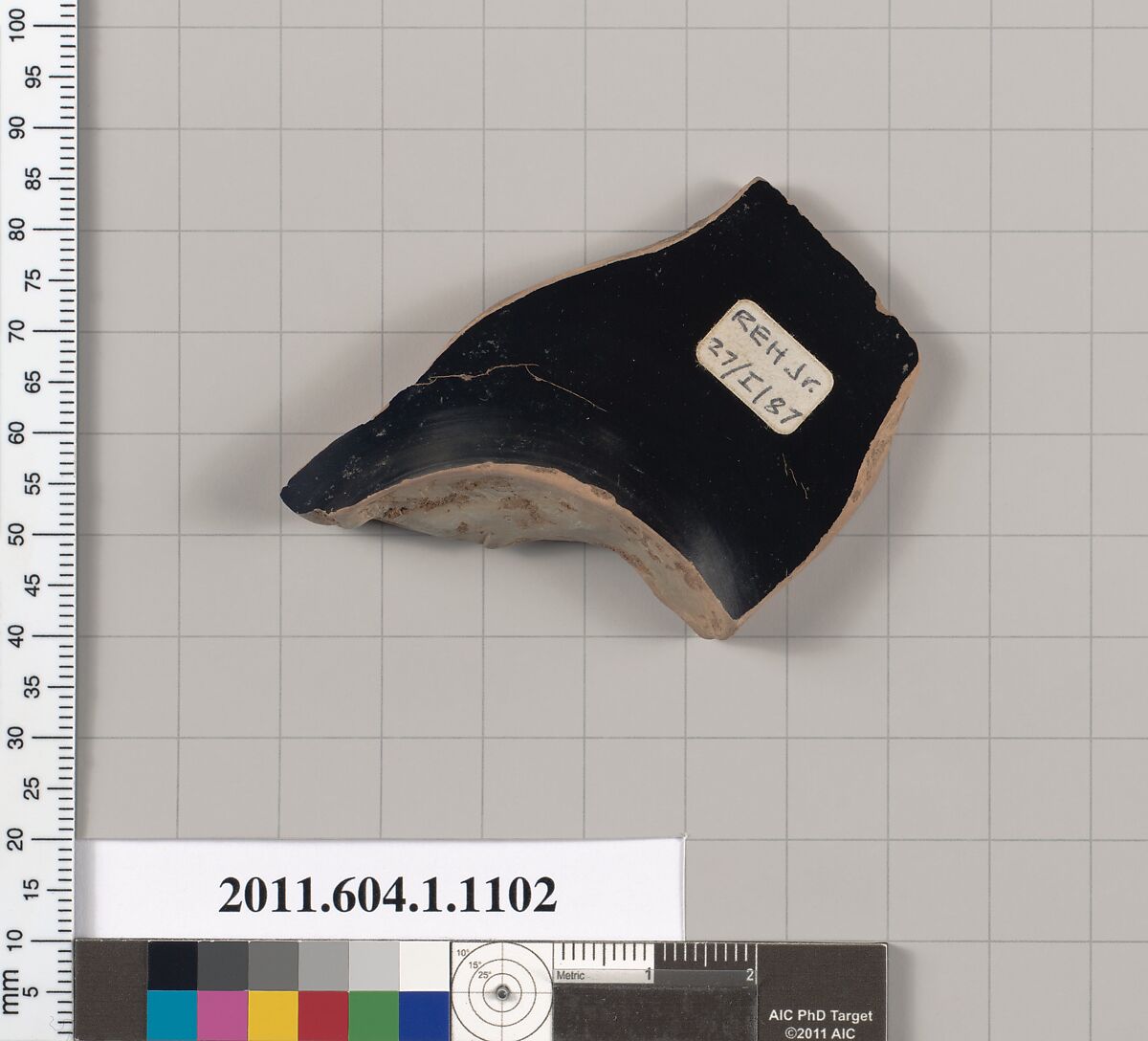 Terracotta fragment of a kylix (drinking cup), Terracotta, Greek, Attic