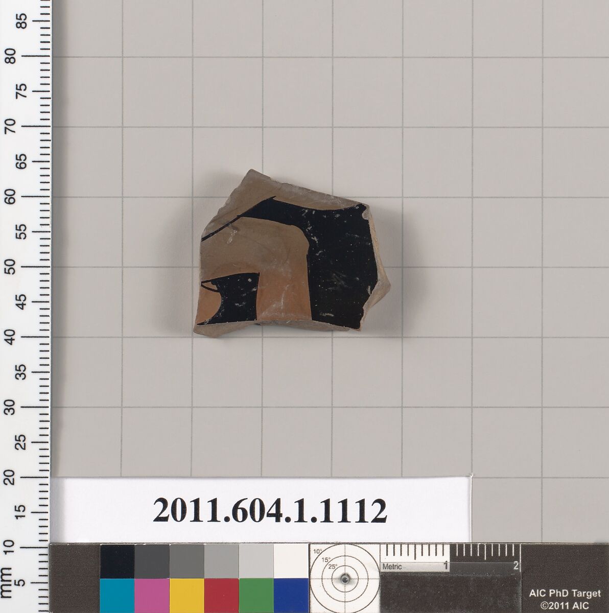 Terracotta fragment of a kylix (drinking cup), Terracotta, Greek, Attic