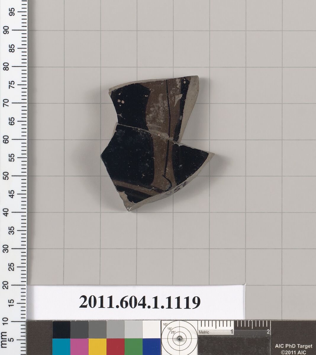 Terracotta fragment of a kylix (drinking cup), Terracotta, Greek, Attic