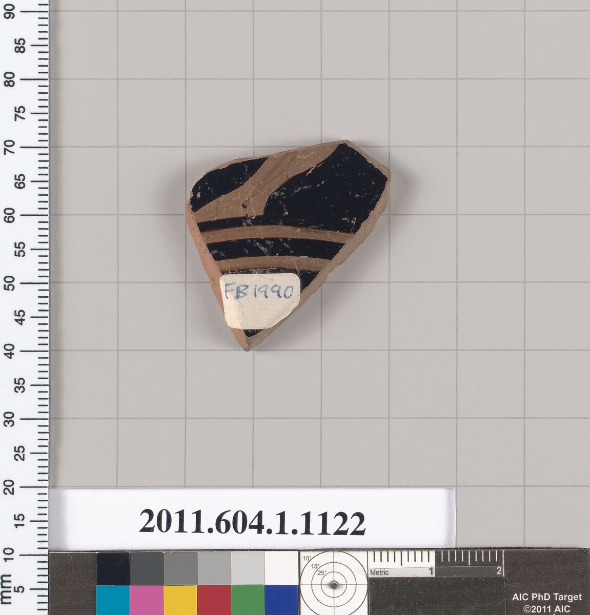 Terracotta fragment of a kylix (drinking cup), Terracotta, Greek, Attic