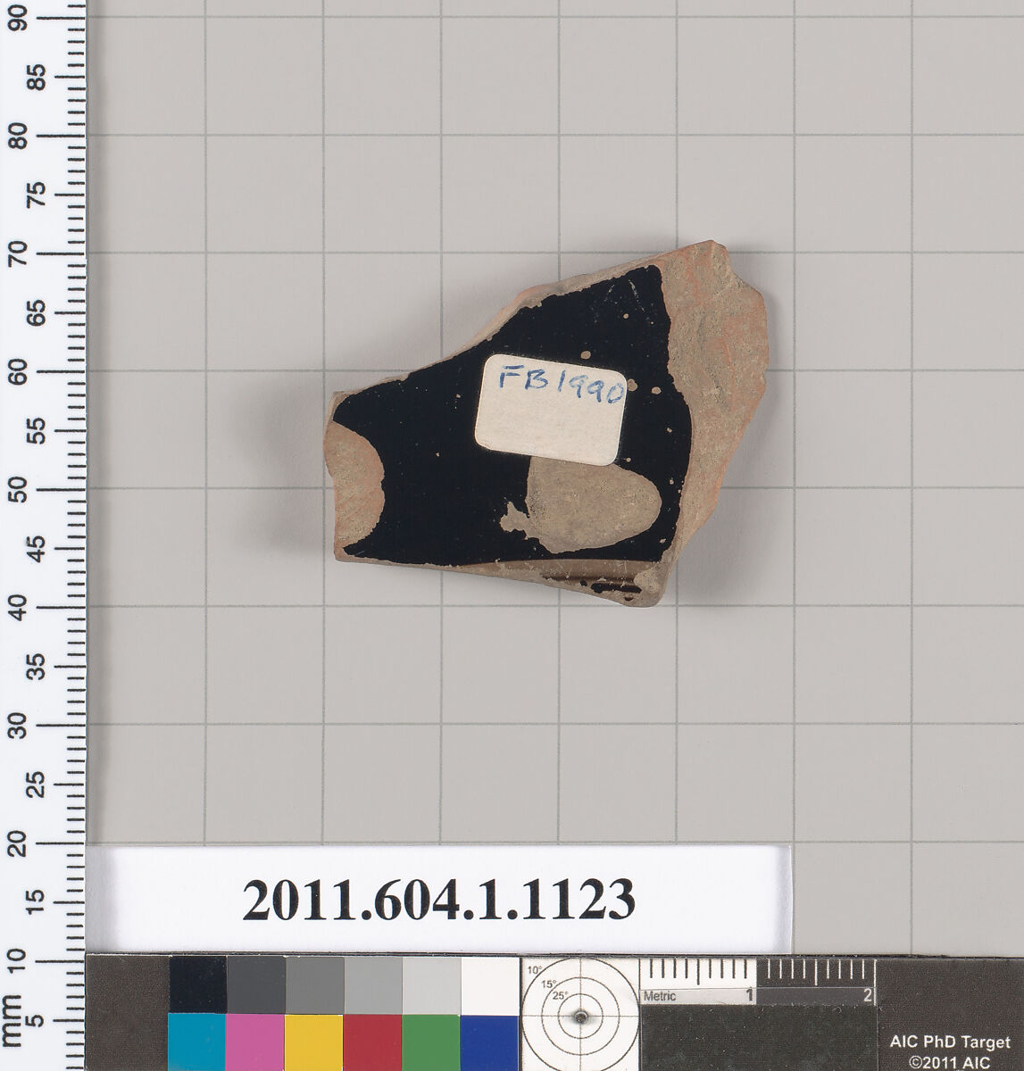Terracotta fragment of a kylix (drinking cup), Terracotta, Greek, Attic