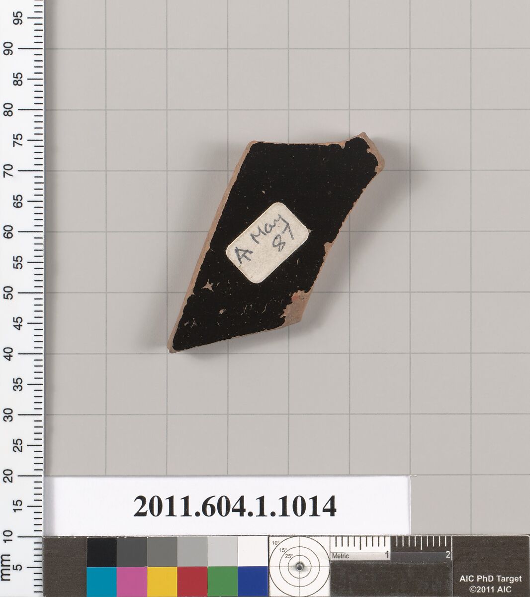 Terracotta fragment of a kylix (drinking cup), Terracotta, Greek, Attic