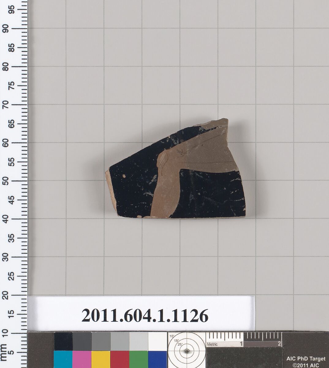Terracotta fragment of a kylix (drinking cup), Terracotta, Greek, Attic
