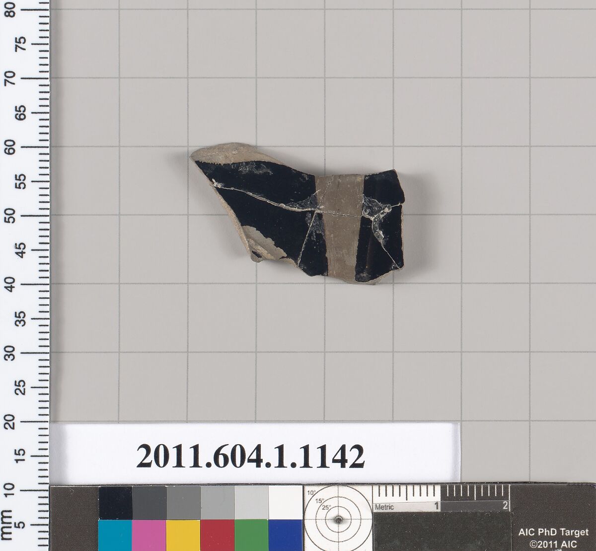Terracotta fragment of a kylix (drinking cup), Terracotta, Greek, Attic
