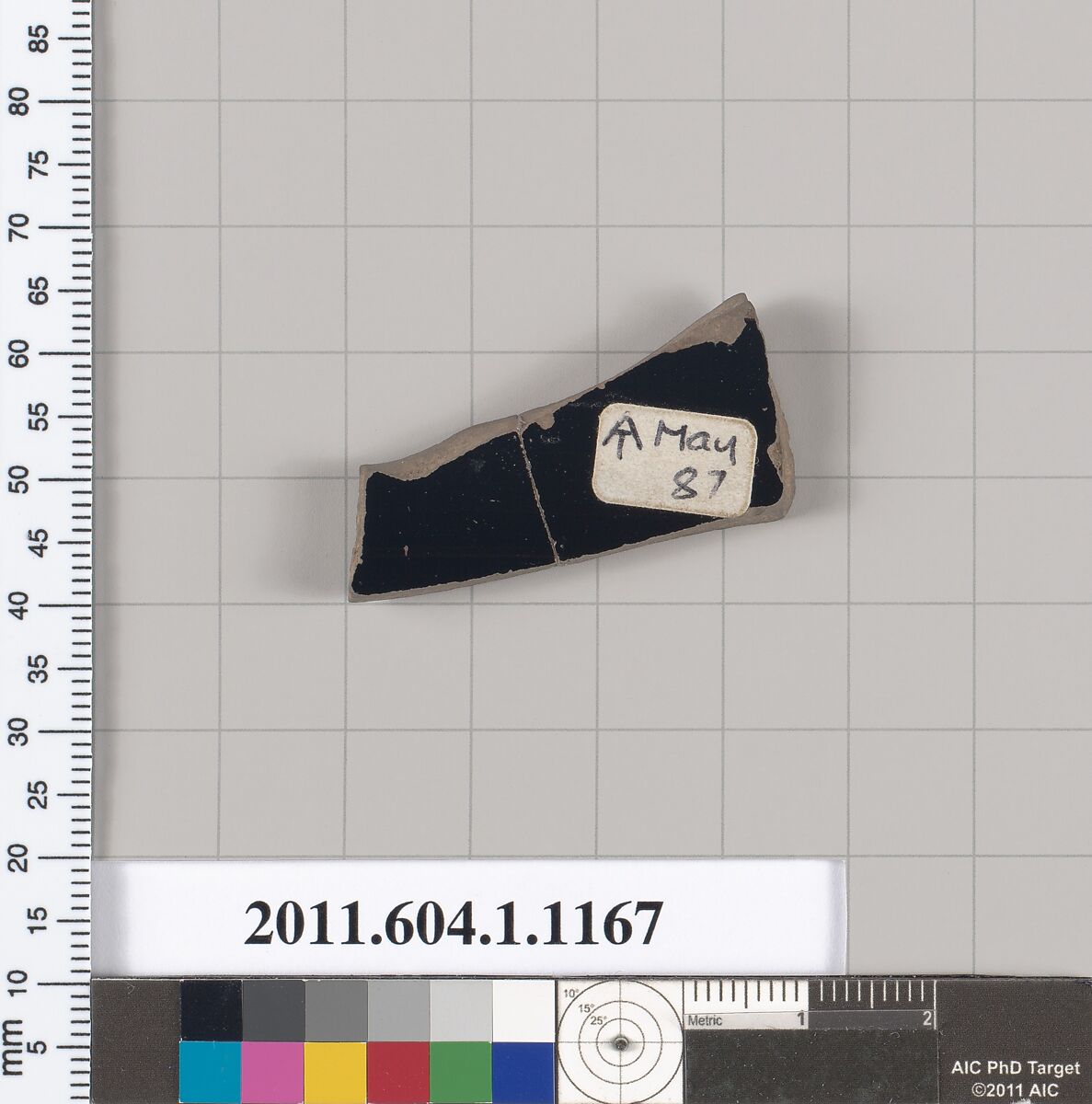 Terracotta fragment of a kylix (drinking cup), Terracotta, Greek, Attic