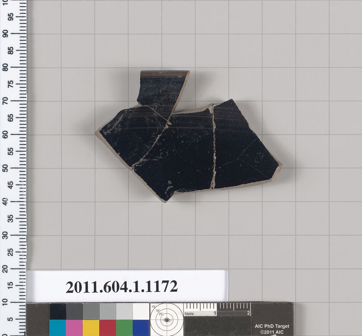 Terracotta fragment of a kylix (drinking cup), Terracotta, Greek, Attic