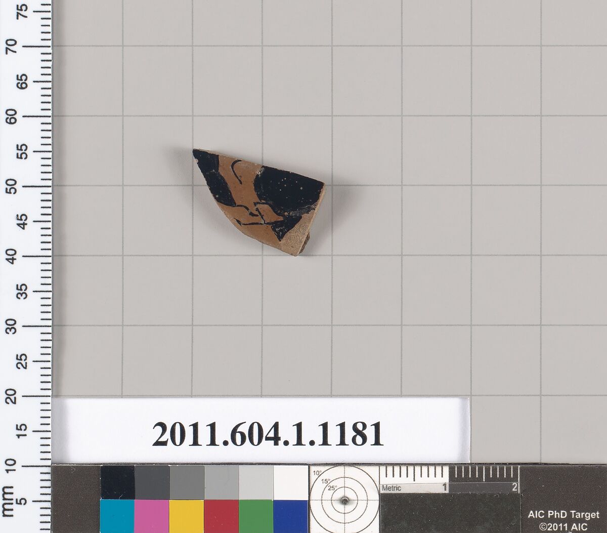 Terracotta fragment of a kylix (drinking cup), Terracotta, Greek, Attic