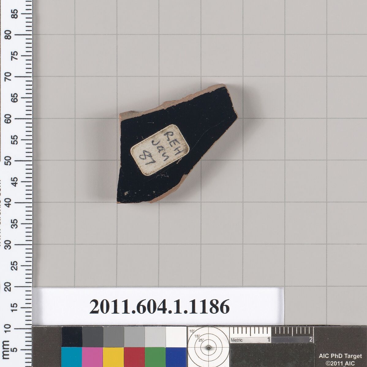 Terracotta fragment of a kylix (drinking cup), Terracotta, Greek, Attic