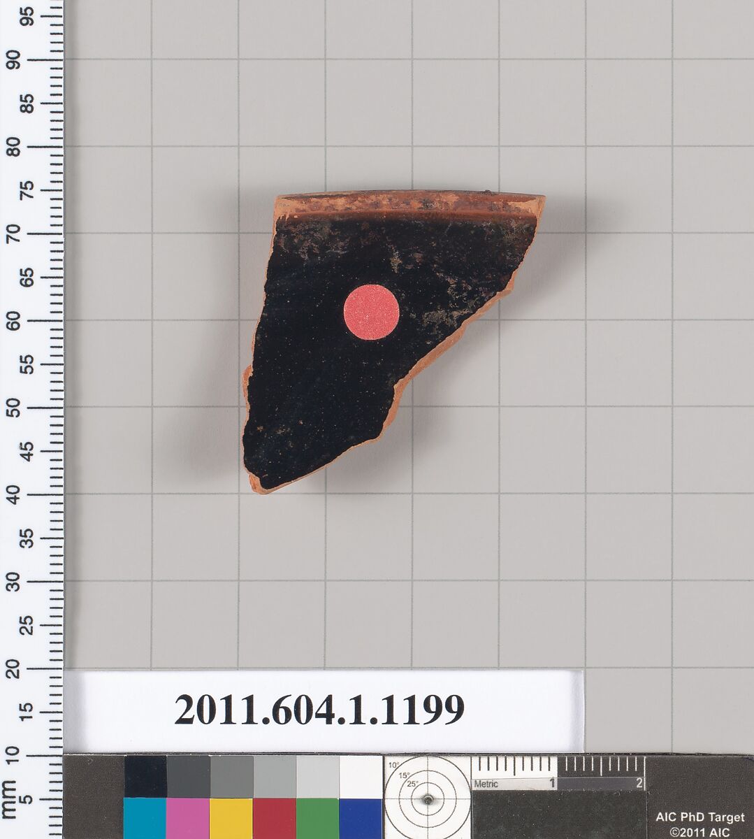 Terracotta rim fragment of a kylix (drinking cup), Terracotta, Greek, Attic
