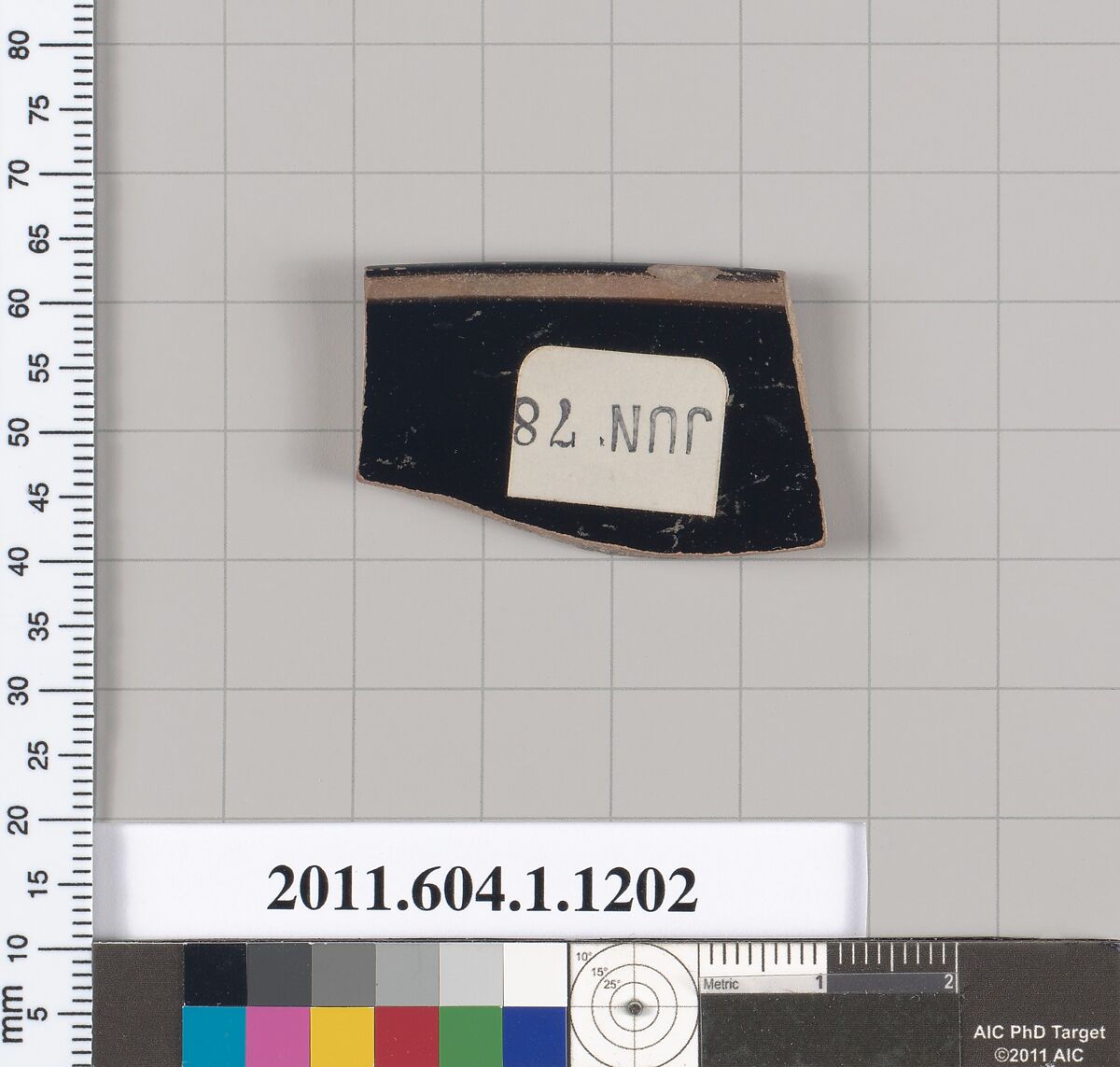 Terracotta rim fragment of a kylix (drinking cup), Terracotta, Greek, Attic