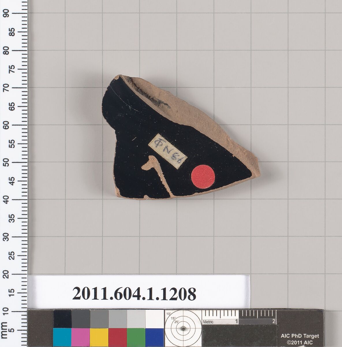 Terracotta fragment of a kylix (drinking cup), Terracotta, Greek, Attic