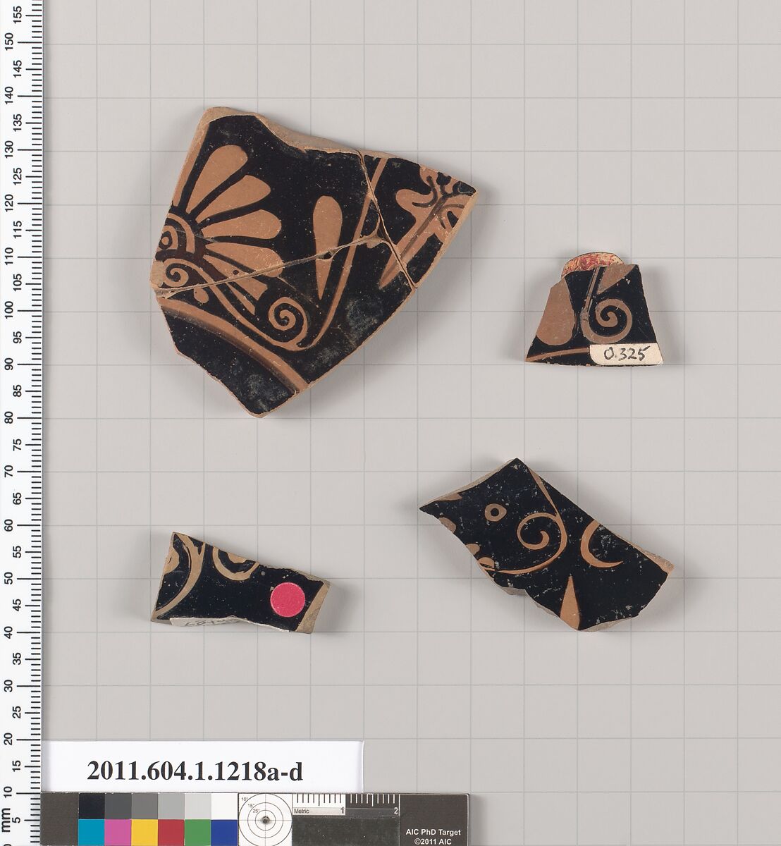 Terracotta fragments of kylikes (drinking cups), Terracotta, Greek, Attic