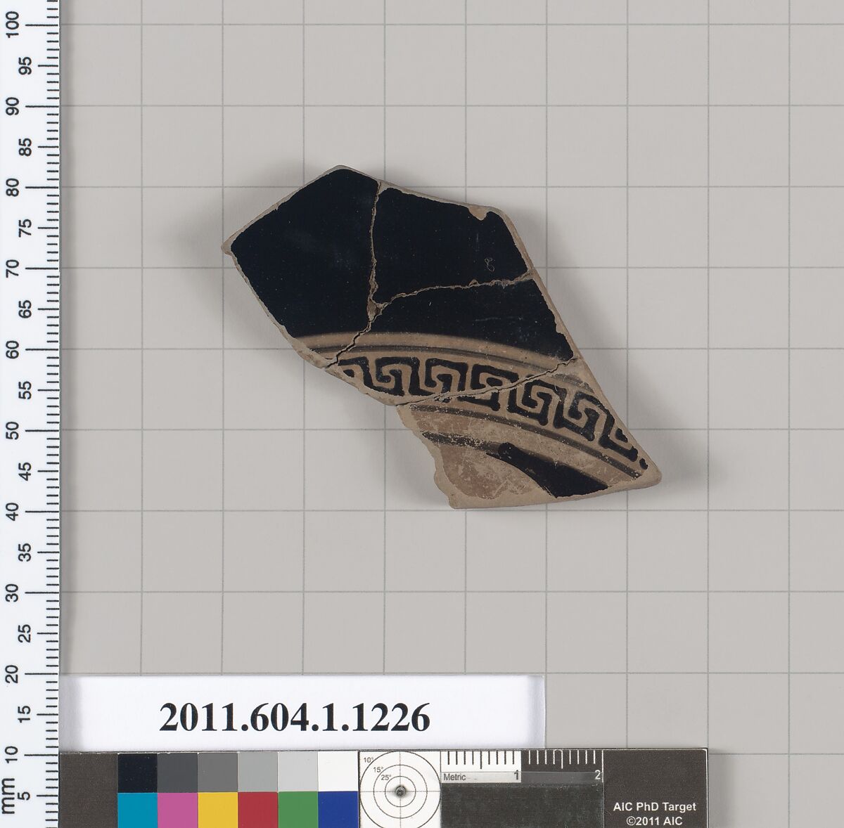 Terracotta fragment of a kylix (drinking cup), Terracotta, Greek, Attic