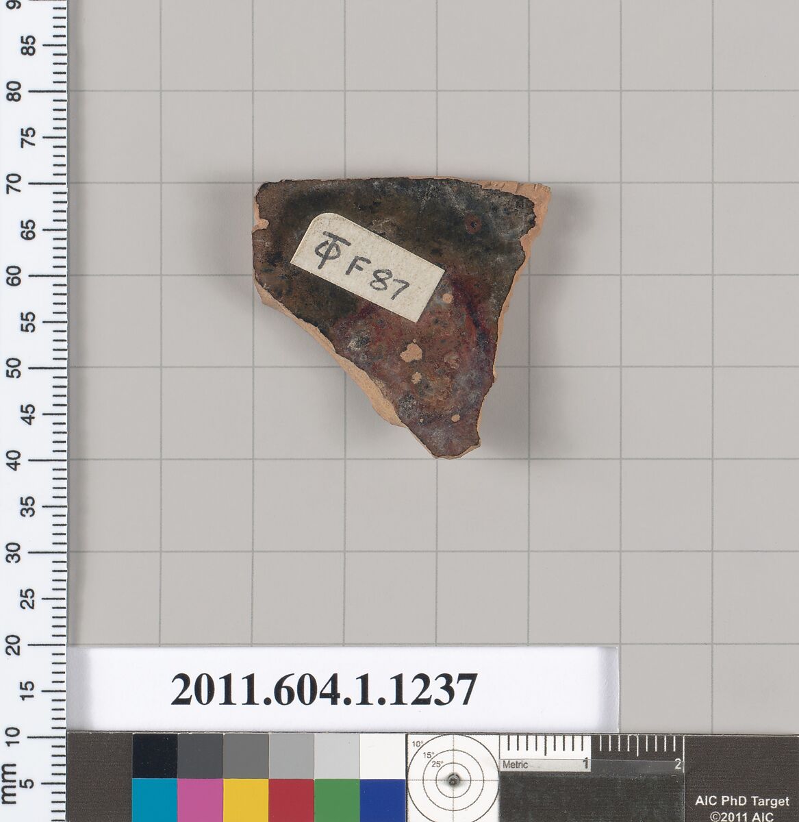 Terracotta fragment of a kylix (drinking cup), Terracotta, Greek, Attic
