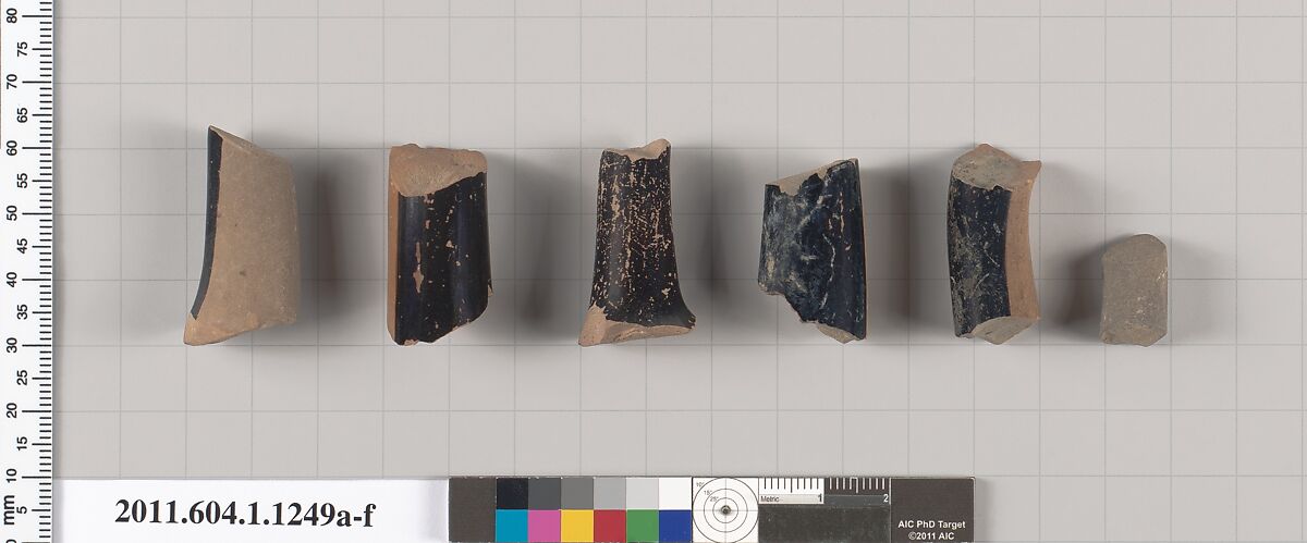 Terracotta fragments of kylikes (drinking cups), Terracotta, Greek, Attic