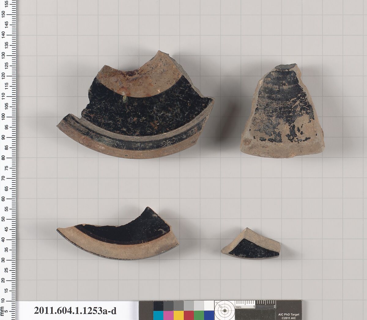Terracotta fragments of kylikes (drinking cups), Terracotta, Greek, Attic
