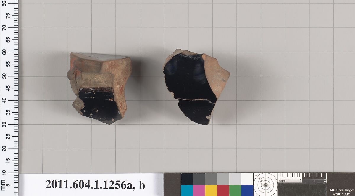 Terracotta fragments of kylikes (drinking cups), Terracotta, Greek, Attic